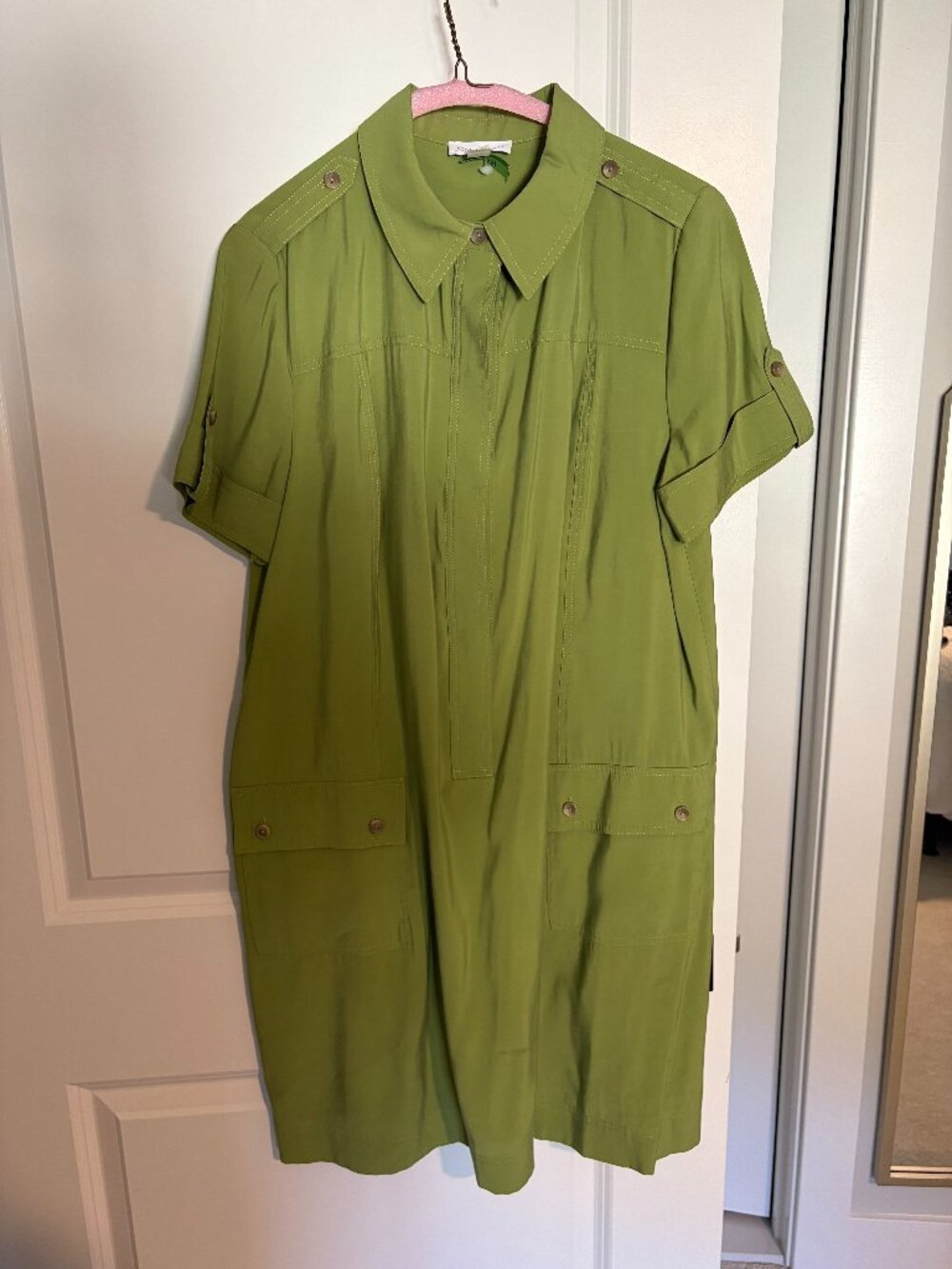Calvin Klein Green Utility Dress Size 10